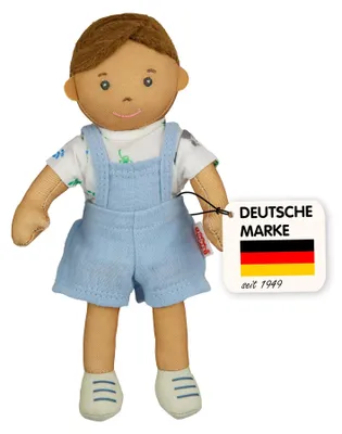 Productafbeelding van Stoffen pop "Ben" met kleding die aan en uit getrokken kan worden, 22 cm