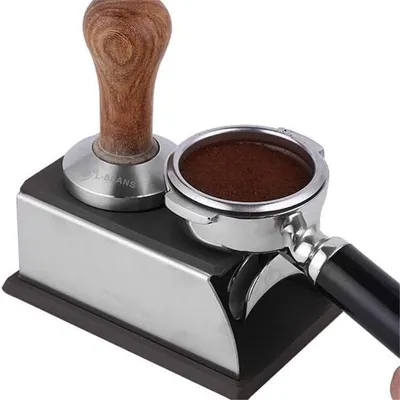 Produktbild von Kaffeestampfer, rutschfest - Kaffeestampfer 51 mm - Edelstahl - Langlebig - Kompakt - Leicht zu reinigen - Kaffeestampfer