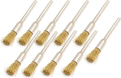 Produktbild von Set mit 30 Metalldrahtbürsten (Messing), Zylinder, 3,175 mm