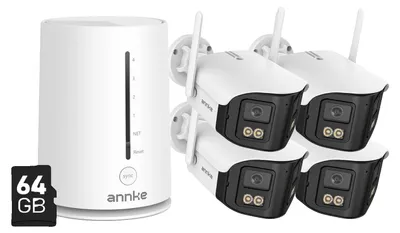 Image de Caméra de surveillance, résolution 4MP, audio bidirectionnel, système 4 canaux avec 4 caméras