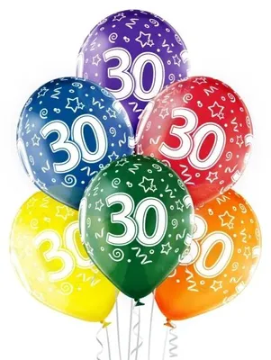 Zdjęcie produktu dla Balony 30 urodziny 30cm 6szt - Aliga