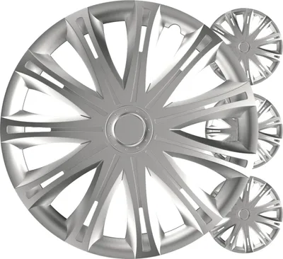 Image de Enjoliveurs, lot de 4, couleur argent, 16 pouces, boîte de couleur