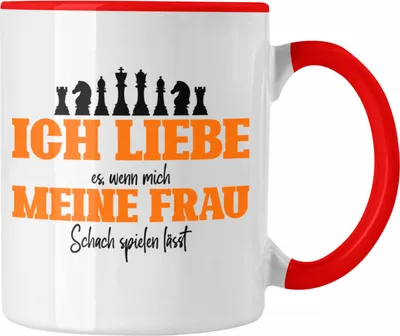 Produktbild von Trendation - Lustige Schach Tasse Geschenk für Schachspieler (Rot)