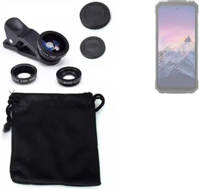 Produktbild von K-S-Trade Smartphone Kamera Linsen Set Kompatibel mit Blackview BV8100 3in1 Clip-On Kamera Adapter Macro Weitwinkel FishEye Fischauge Objektiv Linse