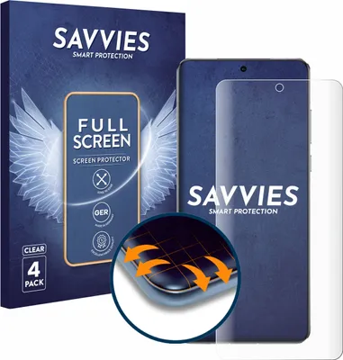 Produktbild von 4x Savvies Fullscreen Schutzfolie für OnePlus 13 Displayschutz Folie Fullcover Klar Transparent