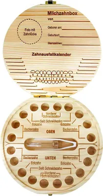 Produktbild von Hölzerne Milchzahnbox, deutsch geschnitzt, für Jungen und Mädchen, Aufbewahrungsbox für verlorene Milchzähne, Behälter, Saver, Geburtstagsgeschenk für Babyparty, Andenken