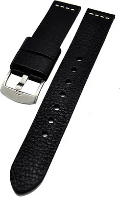 Produktbild von Uhrenarmband Ravenna XL extra lang schwarz 18mm Kalbleder NEU