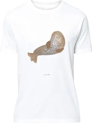 Produktbild von Mr. & Mrs. Panda T-Shirt Robbe Lachen - Weiß - Geschenk, Tshirt, mit Spruch, S, Meerestier, Ostsee, Nordsee, Seehund, Lustige Sprüche, Shirt, Strand, Lustiges