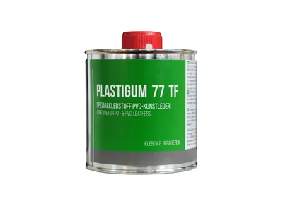 Immagine prodotto di Adesivo per teloni in PVC - Plastigum77 - barattolo a pennello da 250 ml, adesivo a contatto per teloni di camion e rivestimenti di laghetti in PVC