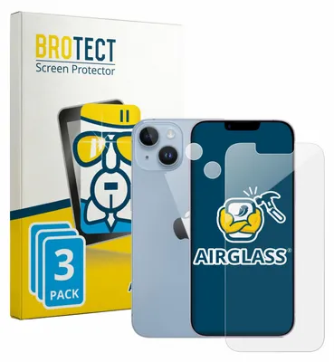 Produktbild von 3x BROTECT Schutzglas für Apple iPhone 14 (Display+Kamera) Schutzfolie Panzer Folie Glas Display Schutz klar