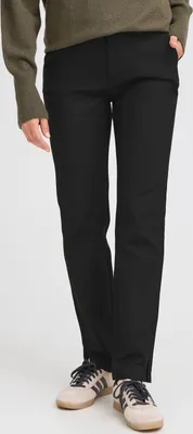 Image de Pulz PZBINDY - Pantalon pour femme en coton stretch, poches latérales, passants de ceinture, mélange de coton, coupe slim