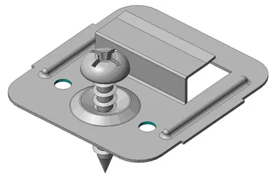 Produktbild von Paneelkralle 55 SKSB, unsichtbare Nut-Feder-Paneelbefestigung, Nutentiefe 8,5 mm, Nutwangenstärke 4 mm, Hakengröße 32x35x6 mm, 100 Stück