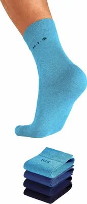 Produktbild von H.I.S. Socken Herren Basic Comfort Socken 4 -teilig 1x marine, 1x jeansblau-meliert, 1x jeans-meliert, 1x hellblau-meliert Größe 39/42
