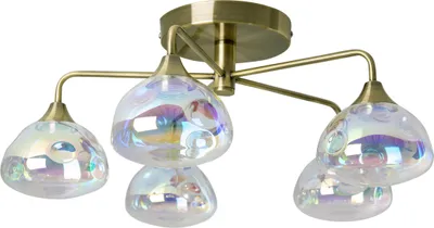 Produktbild von Näve Leuchten 5er LED Deckenleuchte "VARNA" Ø: 50cm 5er LED Deckenleuchte "VARNA" Ø: 50cm Deckenleuchten - 5er LED Deckenleuchte "VARNA" Ø: 50cm, Deckenlampe im Vintage Style, aus Metall und Glas in messing, 23 cm hoch, Ø 50 cm, inkl. LED