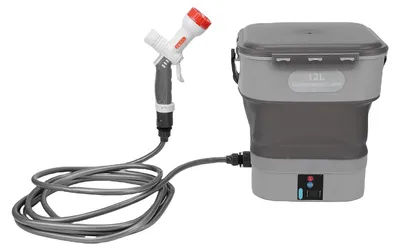 Zdjęcie produktu dla Elektryczny myjka ciśnieniowa zasilana baterią, przenośna, z możliwością ładowania, przeznaczona do mycia samochodów, z 12-litrowym, składanym zbiornikiem na wodę, idealna do użytku w domu, ogrodzie i na trawniku