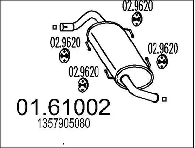 Produktbild von MTS 01.61002 Endschalldämpfer für FIAT Ducato Kastenwagen (250, 290) Auspuff