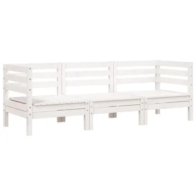 Produktbild von Gartensofa 3-Sitzer Weiß Massivholz Kiefer
