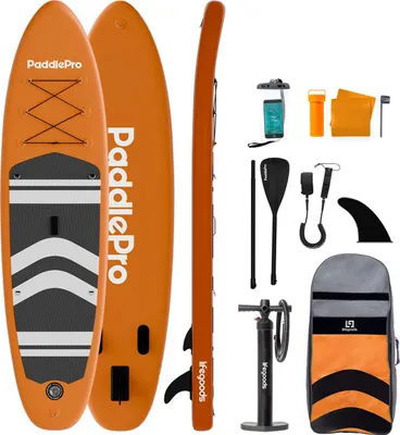 Produktbild von LifeGoods PaddlePro SUP Board - Aufblasbares Paddle Board - Komplettes Set - Max. 150 KG - 320x81 cm - Orange