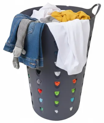 Produktbild von Flexibler Waschekorb - anthrazit - 60 Liter - Kunststoff - 47 x 50 cm
