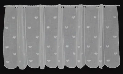 Produktbild von Gardinen Kranzusch Scheibengardine Blumenstickerei 47x52,5 cm H/B Weiß Bistrogardine Vorhang Küche 1er Pack
