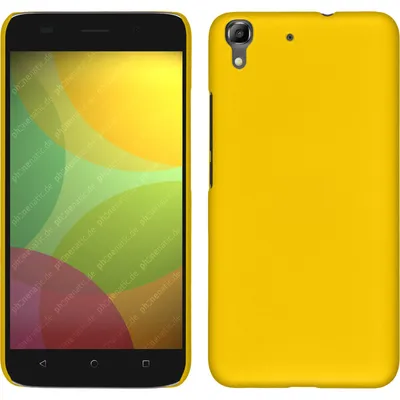 Produktbild von PhoneNatic Case kompatibel mit Huawei Honor 4A - Hülle gelb gummiert Hard-case + 2 Schutzfolien