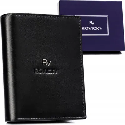 Produktbild von Rovicky | Elegante Herrenledergeldbörse, ohne Verschluss, Schwarz, 10x13 cm