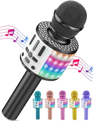 Immagine prodotto di Microfono karaoke wireless con Bluetooth - Altoparlante da 5 Watt - Nero