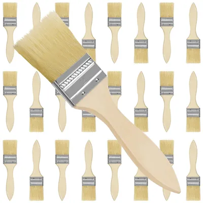 Produktbild von Kurtzy 24x Pinsel Set mit Malerpinsel Flachpinsel breit - Pinselset 24 Stück - Lasurpinsel mit glattem Holzgriff - 5cm breite Lackpinsel - Maler