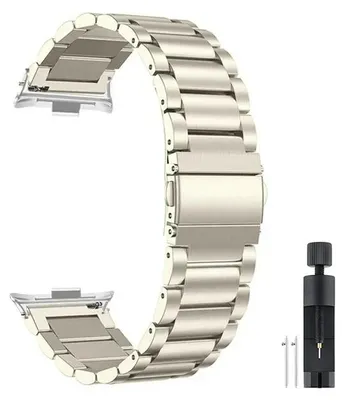 Zdjęcie produktu dla Bransoleta do zegarka ze stali nierdzewnej - bransoleta do Mi Band 8 Pro - zapięcie typu "dorn" - Starlight