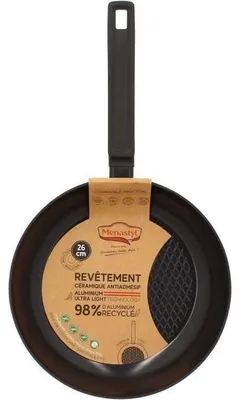 Image de Poêle à frire - MENASTYL - 6020637 - Aluminium forgé - 26 cm - Noir - Convient à tous les types de feux y compris l'induction
