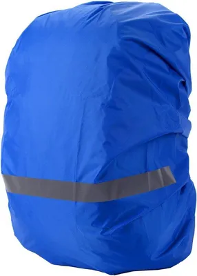 Produktbild von Regenabdeckung für Rucksäcke, wasser- und winddicht, reflektierende Streifen, Rucksackschutz, Regenabdeckung, 1 Stück, reflektierende Abdeckung, Geeignet für Außenwandern, Radfahren, Bergsteigen, Camping - Blau (S, 18-25L)