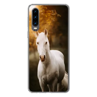 Produktbild von MuchoWow® Handyhülle Schutzhülle Hülle für Huawei P30 Pferd - Licht - Sonne Silikon Softcase Handy Hülle - Kartenbesitzer
