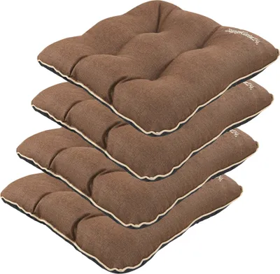 Produktbild von SuperKissen24. Stuhlkissen Outdoor - Sitzkissen für Stühle 4er Set 45x45 cm - Outdoor Kissen Wetterfest mit Füllung - Braun Leinen