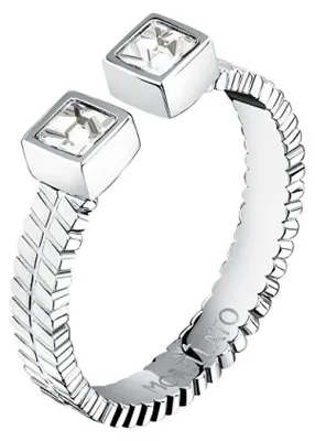 Image de Bague ouverte en acier avec cristaux Gioia SAVY3901 - Circonférence : 56 mm.