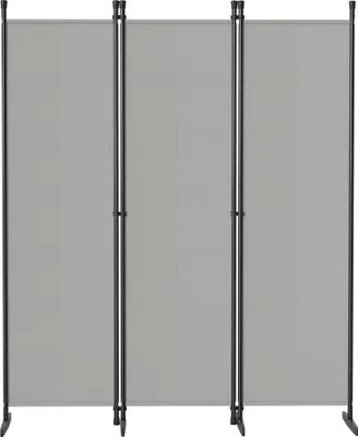 Image de XMTECH Paravent séparateur de pièce 3 panneaux 150x180 cm Gris clair – Paravent pliable autonome pour salon, chambre à coucher, bureau, balcon – Séparateur de pièce Paravent espagnol Cloison