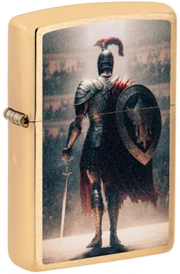 Produktbild von Zippo Sturmfeuerzeug - Gladiator Design - Gold - Brushed Brass - Colour Image -