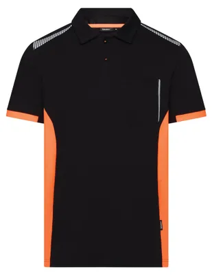 Produktbild von Poloshirt Veracruz COPES83 220g  schwarz/fluo orange, Gr. 4XL DASSY 710055