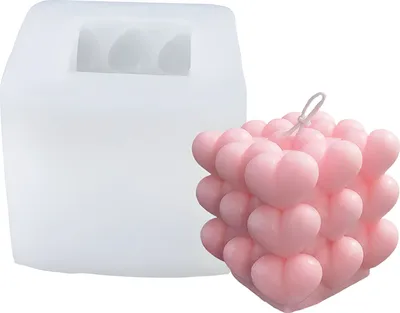 Produktbild von Silikon Kerzenform Seifen Gussform, Bubble Würfel Noppen, 82 x 89 x 86 mm, 190 ml
