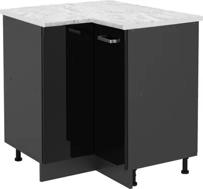 Image de Meuble d'angle Vicco R-Line Noir Haute brillance 75.6cm PT Marbre, Model 46821