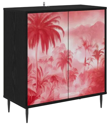 Produktbild von Sideboard AACHEN Schwarz Eichen-Optik 69 x 33 x 76 cm