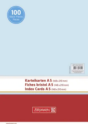 Produktbild von Karteikarten A5 blanko blau VE=100 Stück