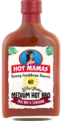 Zdjęcie produktu dla Hot Mamas Sunny Caribbean Sauces Medium Hot BBQ Flasche 195ml