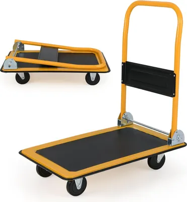 Image de Chariot à plateforme pliable, capacité de 150 kg, roues pivotantes à 360°