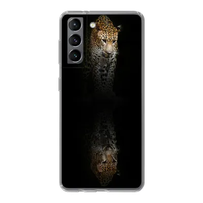 Produktbild von MuchoWow® Handyhülle Schutzhülle Hülle für Samsung Galaxy S21 Leopard - Reflexion - Schwarz Silikon Softcase Handy Hülle - Softcase