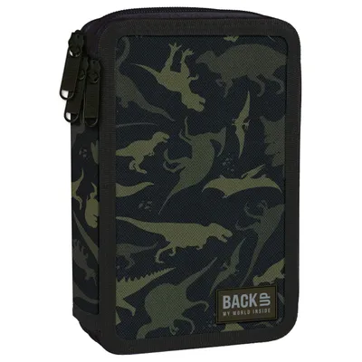 Produktbild von Dino 3 Fach Federtasche gefüllt Federmäppchen Federmappe Mäppchen Dinosaurier