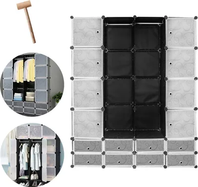 Produktbild von Yakimz Regalsystem Kleiderschrank DIY Steckregal Garderobe 16 Boxen/Nachbildung bedruckt