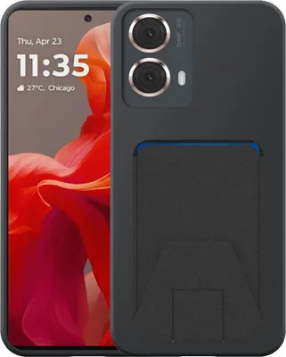 Obrázek produktu pro Vhodné pro Motorola Moto G85 Pouzdro na telefon s nastavitelnou koženou přihrádkou - Flexibilní zadní kryt Pouzdro ze silikonu TPU s nastavitelnou koženou přihrádkou - černé - Smartphonics