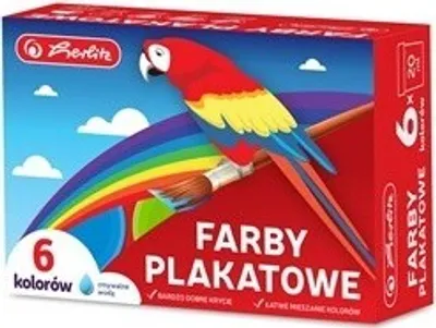 Zdjęcie produktu dla Farby plakatowe 6 kolorów 20ml