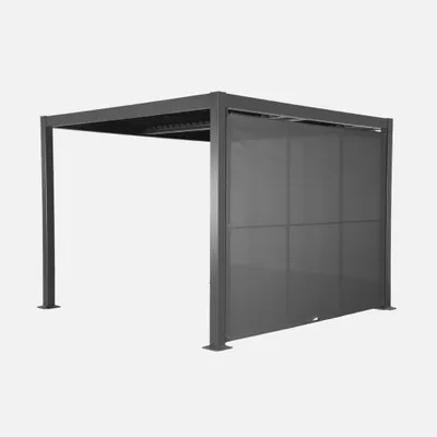 Produktbild von sweeek - Pergola mit Lamellendach Palace 3x3m mit Vordach 3m - Anthrazit