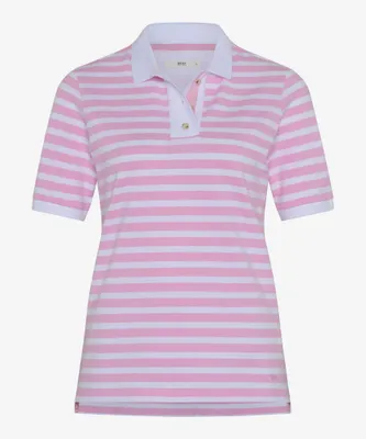 Productafbeelding van BRAX damespoloshirt "Cleo", gestreept, pique-katoen